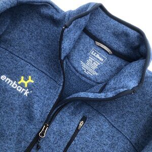 L.L. Bean Sweater Fleece Full Zip Jacket Men's Size XXL Blue Embark Logo